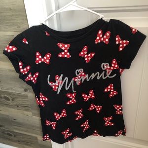 Girls Disney Store Minnie Glitter Shirt Sz 10/12